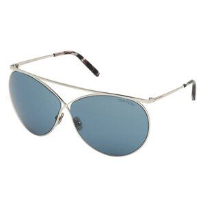 NEW TOM FORD STEVIE TF 761 16V Silver/Blue Women Round Sunglasses 67mm 08 130